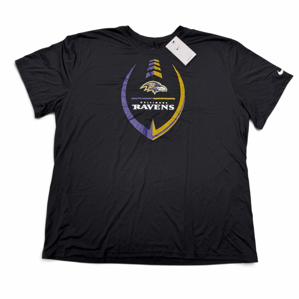 Nike Baltimore Ravens T-Shirt Mens 3XL Black Dri-FIT NFL Graphic NWT